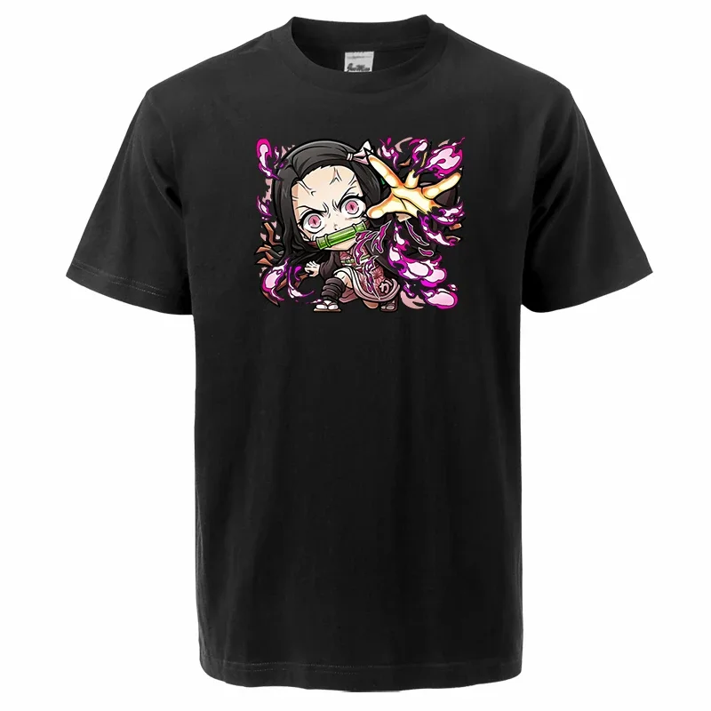 Demon Slayer Anime Summer 2024 Man Harajuku T shirt Cotton Cool Streetwear Men Kimetsu no Yaiba Tanjirou Nezuko Simple Clothes