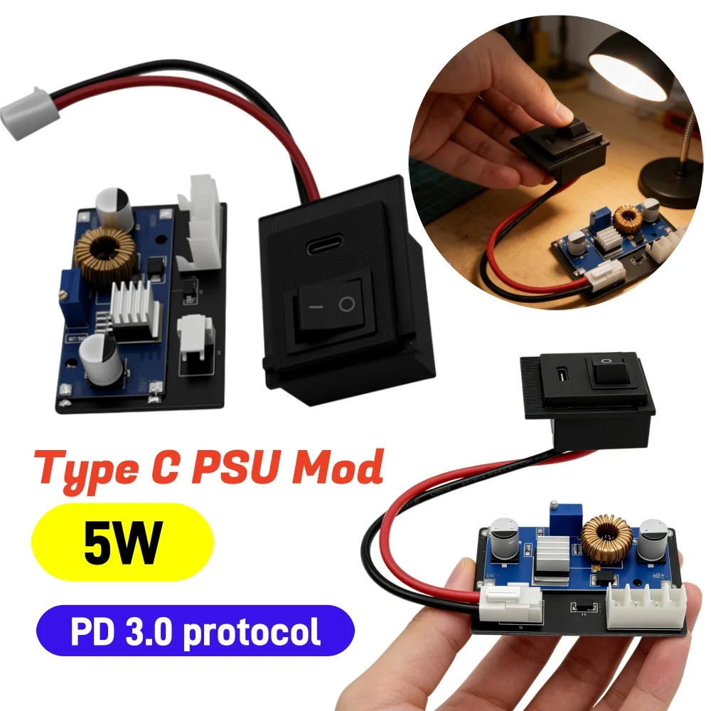 

Модуль блока питания Type C для PS2, плата питания для консоли PS2 Fat, блок питания 5 Вт, поддерживает PD 3.0, аксессуары для консоли PS2 Fat