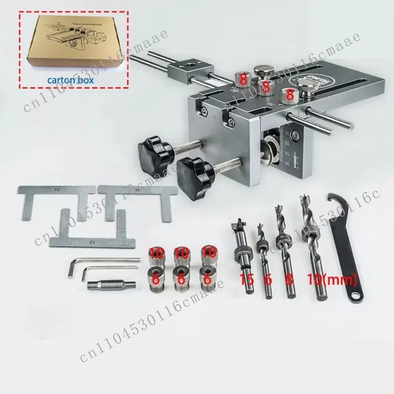 Industrial DIY Grade Durable Aluminum Alloy Hand-operated Manual Dowelling Jig Woodworking Drill Guide 3-in-1 Function OEM/ODM