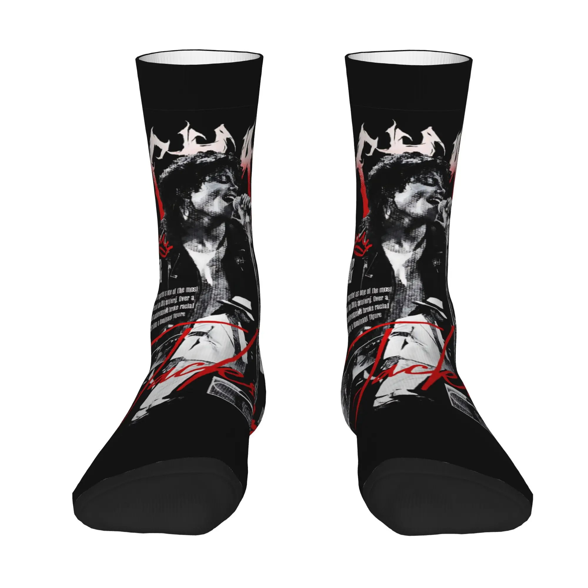 1 Pair Funny Crazy Sock for Men Moonwalk Icon Hip Hop Harajuku M-Michael Jackson Happy Seamless Pattern Printed Sock