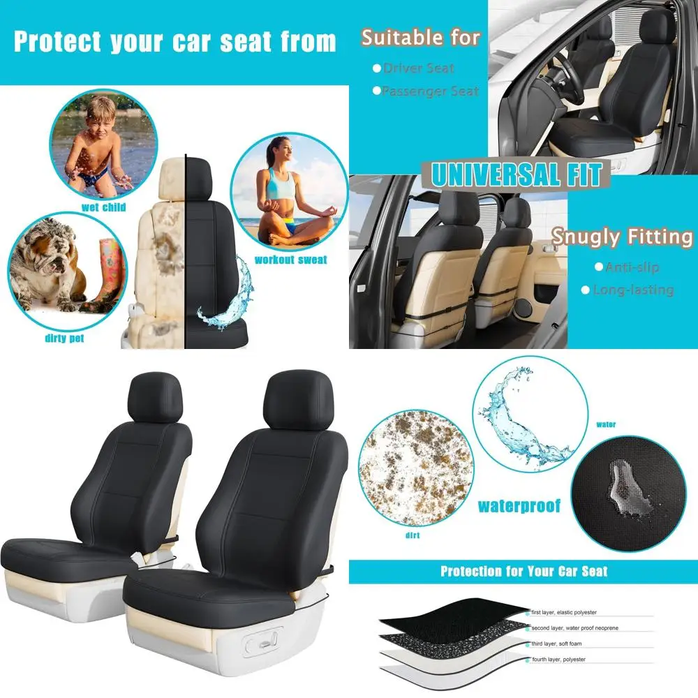 

Front Car Seat Covers, Nonslip Neoprene Carseat Covers Front Bucket Seat Protector with Water Resistant & Long-Lasting, Compatib