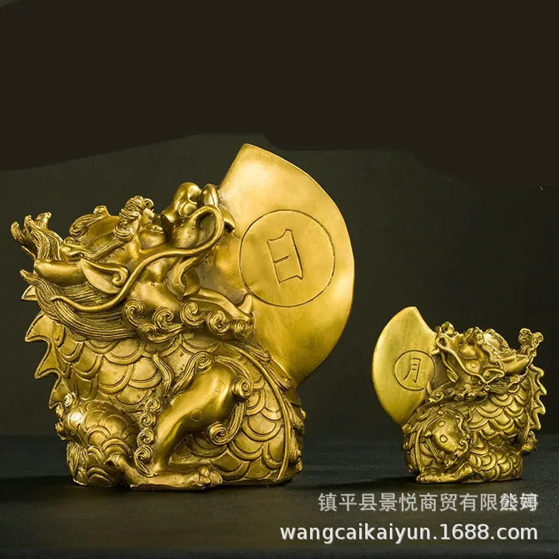 Copper Yai Zi ornaments, Yai Zi copper dragon, Yai Zi bronze ware, home decoration crafts