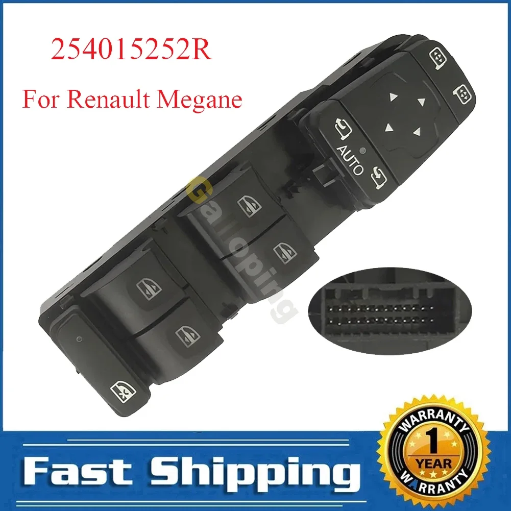 For Renault Megane Electric Power Master Window Lifter Switch Control Regulator Button 254015252R Car Accessories