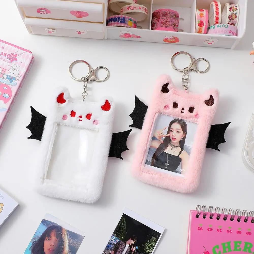 Plush Photocard Holder Idol Photo Card Holder Girl Cute Keychain  Stationery