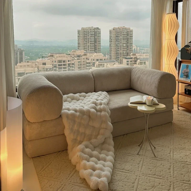 أرائك غرفة المعيشة بتصميم إيطالي، أرائك سرير من القماش قابلة للتحويل 2025، أريكة مضغوطة، أثاث فاخر على الأرض من Woonkamerbanken #5