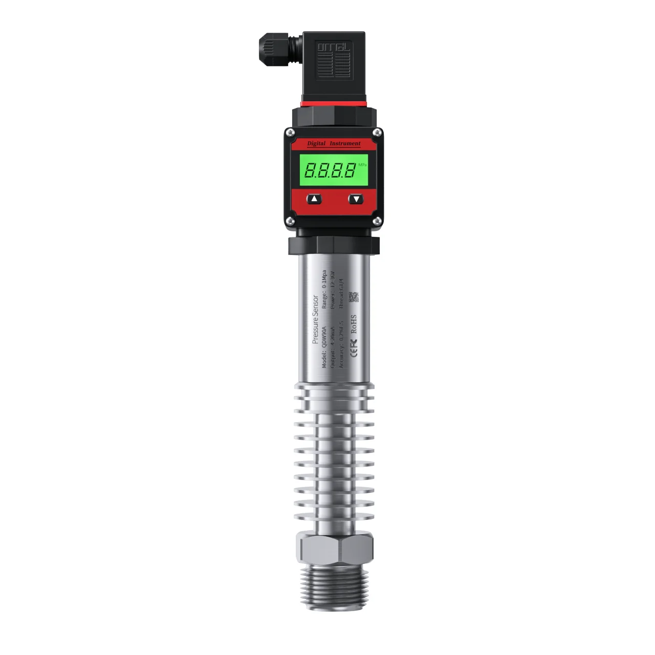 

0-200 Degree Smart High Temperature LCD Display Pressure Transmitter 0-10bar to 4-20mA Digital Pressure Transducer G1/4