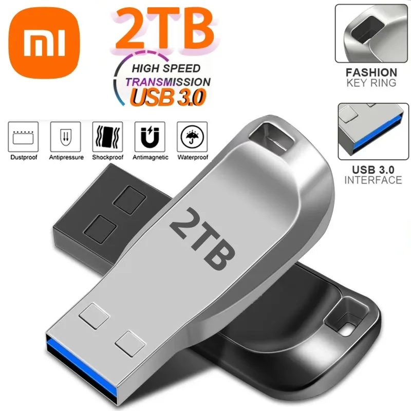 Xiaomi 2TB Flash Drives USB 3.0 Mini Pendrive de metal de alta velocidade Unidade portátil de armazenamento de memória à prova d'água U Disk 1TB 512GB Stick