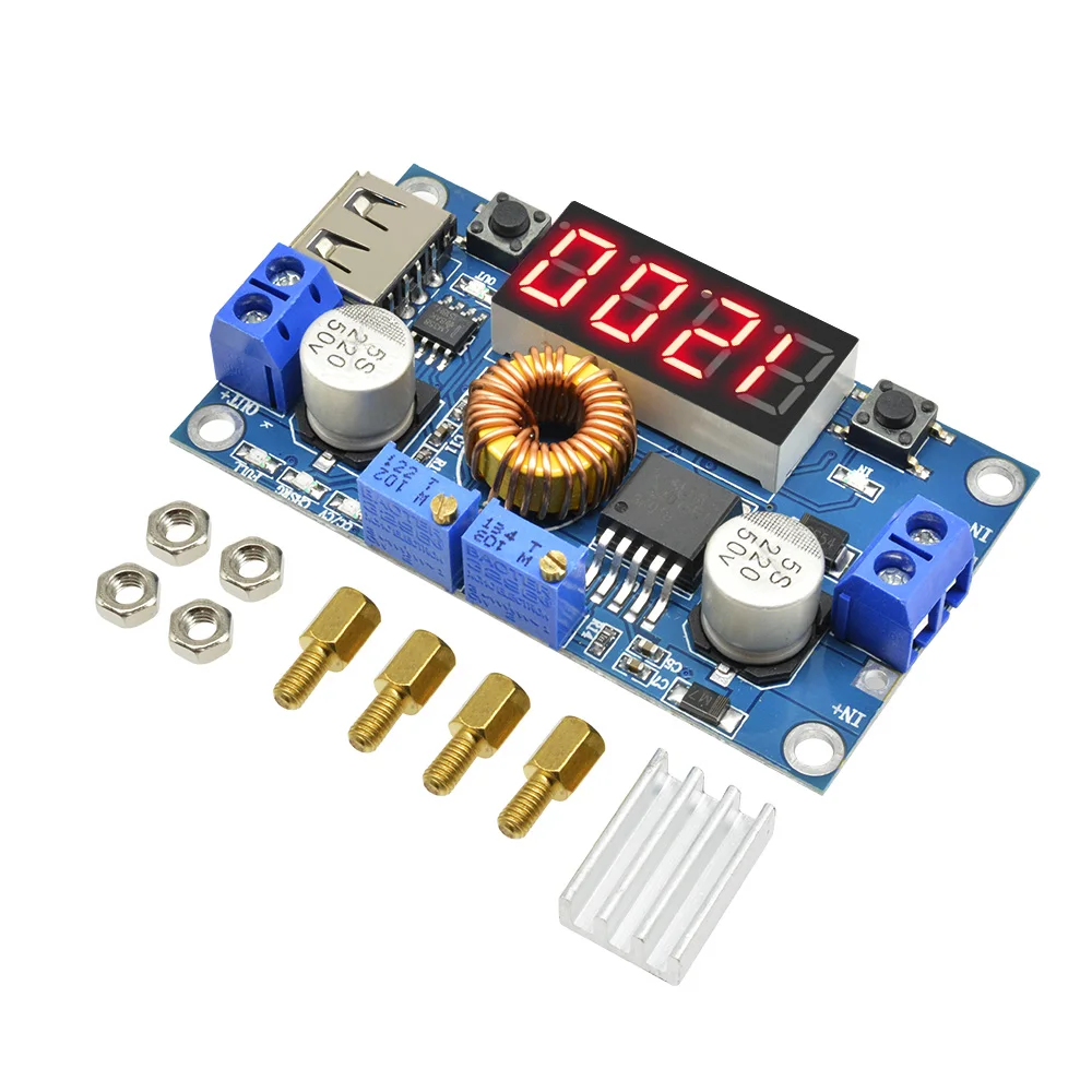 5A 75W XL4015 DC-DC Converter Adjustable Step-Down Module 4.0-38V to 1.25V-36V DIY Adjustable Power Supply