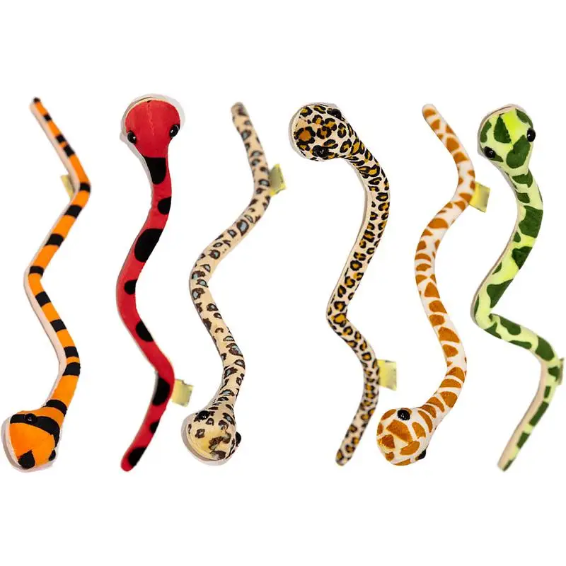 Snake Plush Soft Cuddly Snake Plushie Hangable Toy Skin-Friendly Stuffed Snake Wrist Doll with Flexible Joint for Hair Wrists