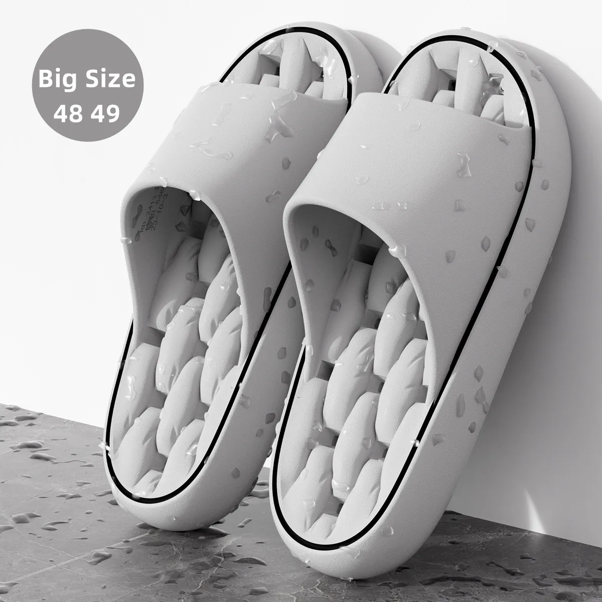 Pantuflas de Baño de Talla Grande 48 49, de Secado Rápido, para Parejas, Zapatos de Ducha para el Hogar, Chanclas Ligeras para Hombre, Sandalias de Playa para Mujer, Sandalias de Natación