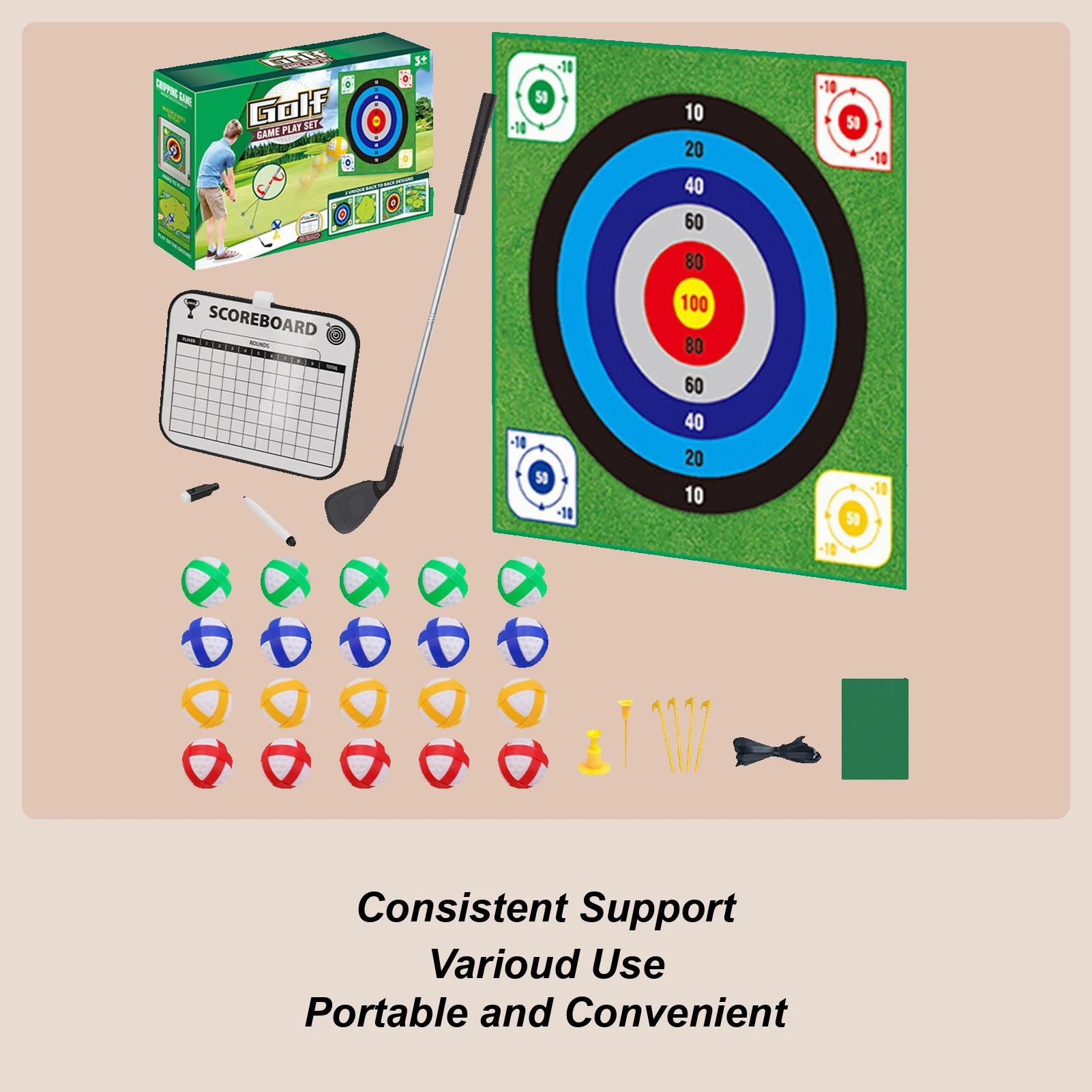 family-golf-game-mat-with-stickys-balls-double-sided-portable-hitting-pad-20-balls-fun-backyard-living-room-activity-for-kids