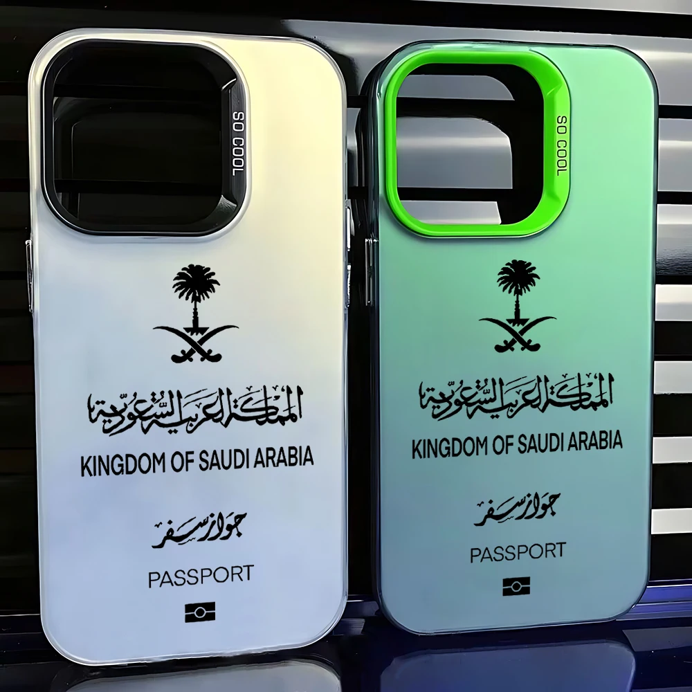 Custodia per telefono passaporto Arabia saudita per iPhone 16 15 14 13 12 11 Pro Max X XR XSMAX 8 7 Plus Cover posteriore antiurto opaca Candy