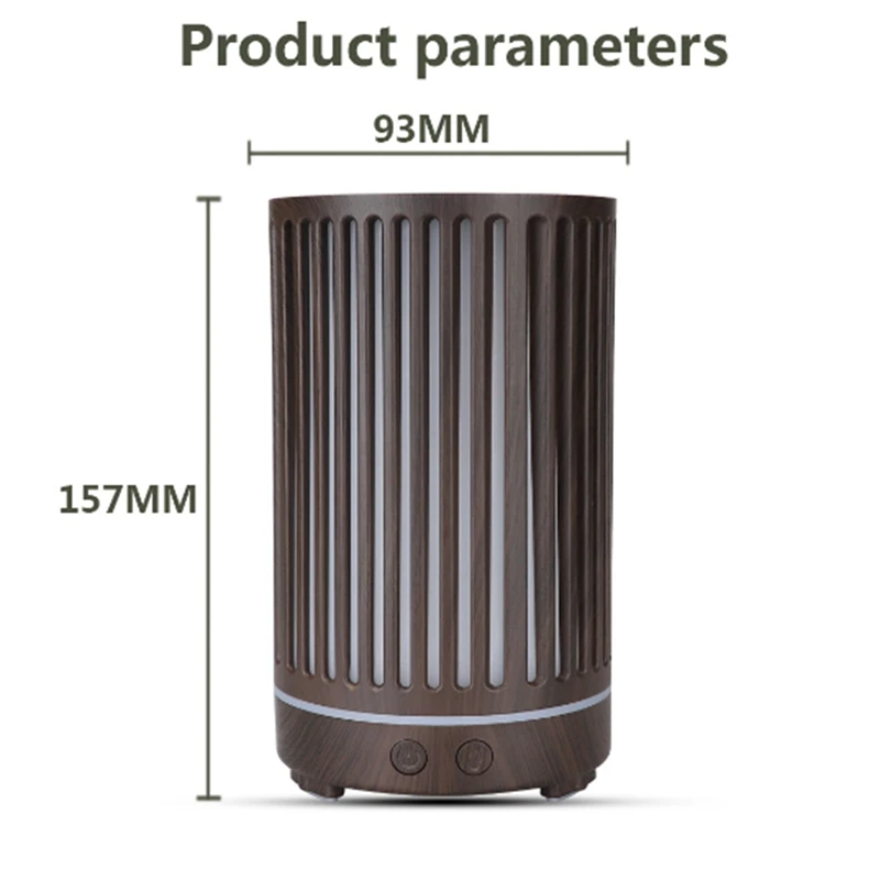 Simulated Wooden Printed Humidifie 200Ml Colorful Portable Humidifier Low Noise  Small Humidifier For Bedroom Office Dark Color