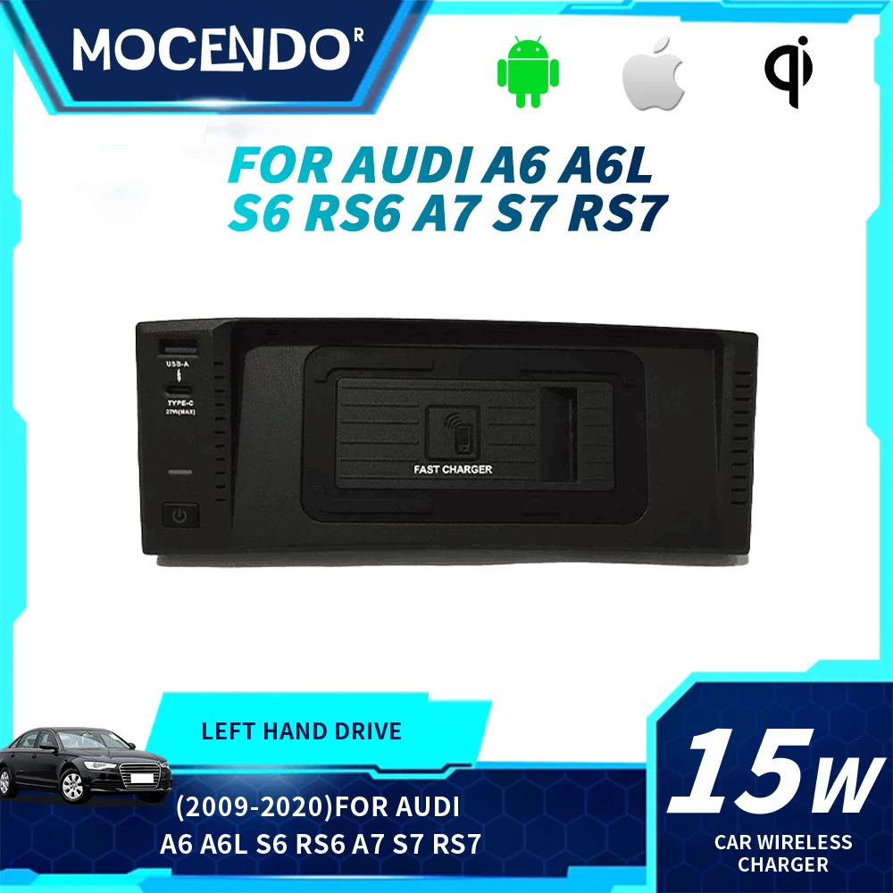 

Fast Car Wireless Charger Panel for Audi A6 A6L RS6 2012-2018 A7 2009-2018 S7 2013-2019 S6 2013-2018 RS7 2014-2020 Car Accessory