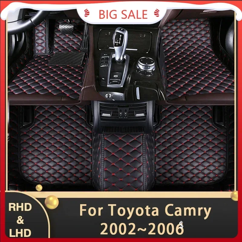 Car Floor Mats For Toyota Camry Daihatsu Altis XV30 2002~2006 Custom Auto Foot Pads Leather Carpet Interior Accessories 2005