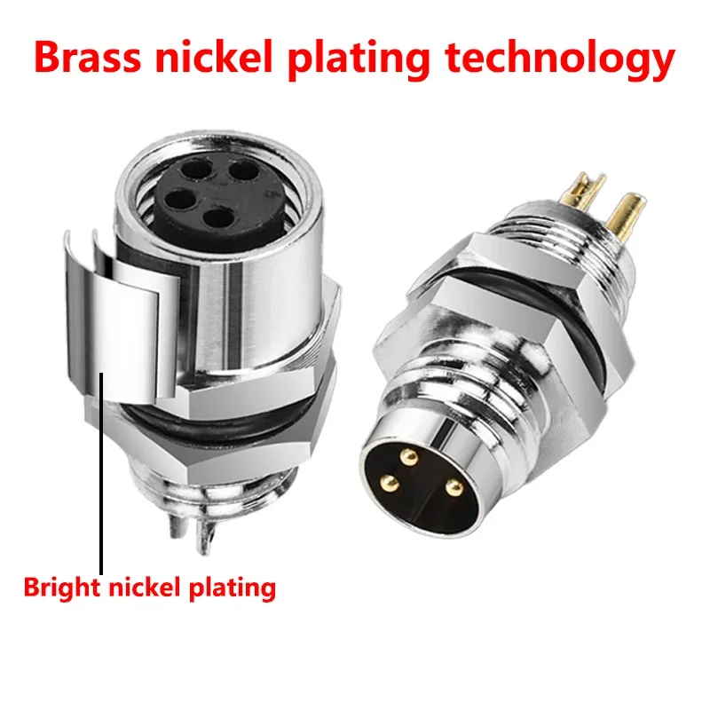 M8 Sensor Connector Panel Front/Back Mount Screw Threaded 3/4/5/6/8-Core Pin Male Female Aviation A Type Flange Socket
