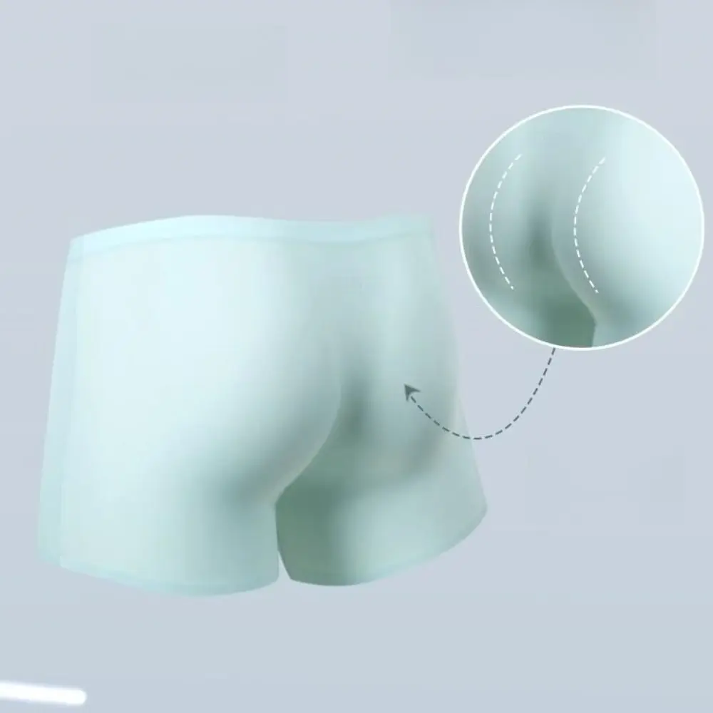 

Solid Color Ultra-thin Boxer Briefs Breathable Seamless Cool Feeling Underpants Quick Dry Lingerie Ice Silk Boxer Briefs Men