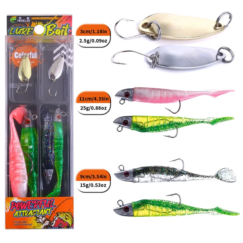 4-teiliges/6-teiliges Angelköder-Set, weiche und harte Köder, Crankbait, Minnow, VIB-Set für Barsch, Hecht, Angelzubehör, Vatertagsgeschenk