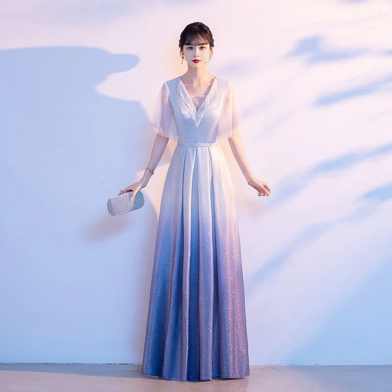 

Ele Long Evening Gown Performance Costume for Women Faionable Slimming Design Ideal for Universi Students And Perform...