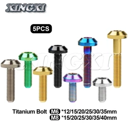 Xingxi 5pcs Titanium Bolts M6x12 15 20 25 30 35mm Hexagonal Umbrella Head Screws Motorcycle Disc Brake Modification Screws