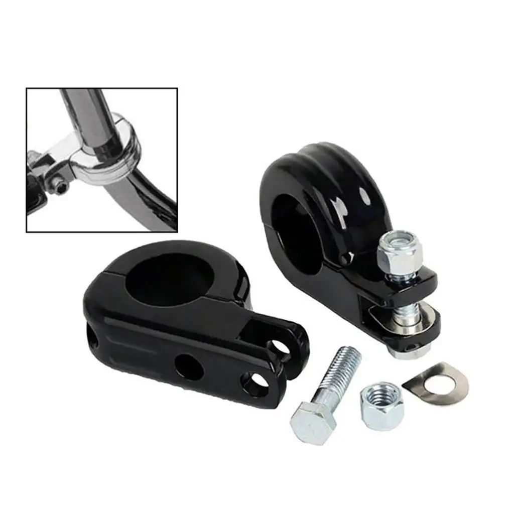 

38mm Highway Foot Peg Mount Clamp Aluminum Alloy Adjustable Footrest Kit for Motorcycle Engine Bar Riding