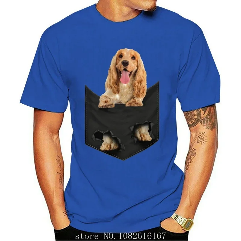 cotton New Men T Shirt English Cocker Spaniel Pocket Mid  designer inspired  pro choice   homme retour vers le futur tshirt