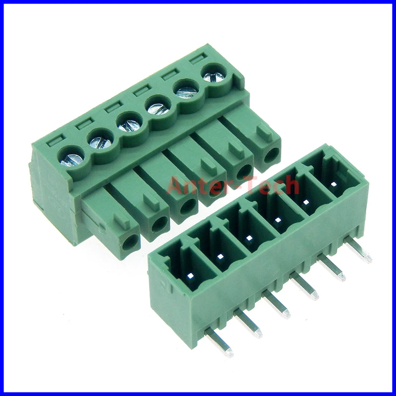 

5SETS 15EDG 6pin 3.81MM pitch RIGHT ANGLE screw terminal block connector 3.81 6pin PLUG + bending PIN HEADER SOCKET for pcb