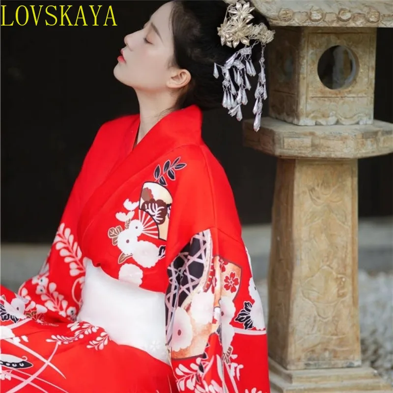 Sukienka japońskie Kimono i wieczorowa damska występ na scenie ubrania Cosplay odzież do zdjęć