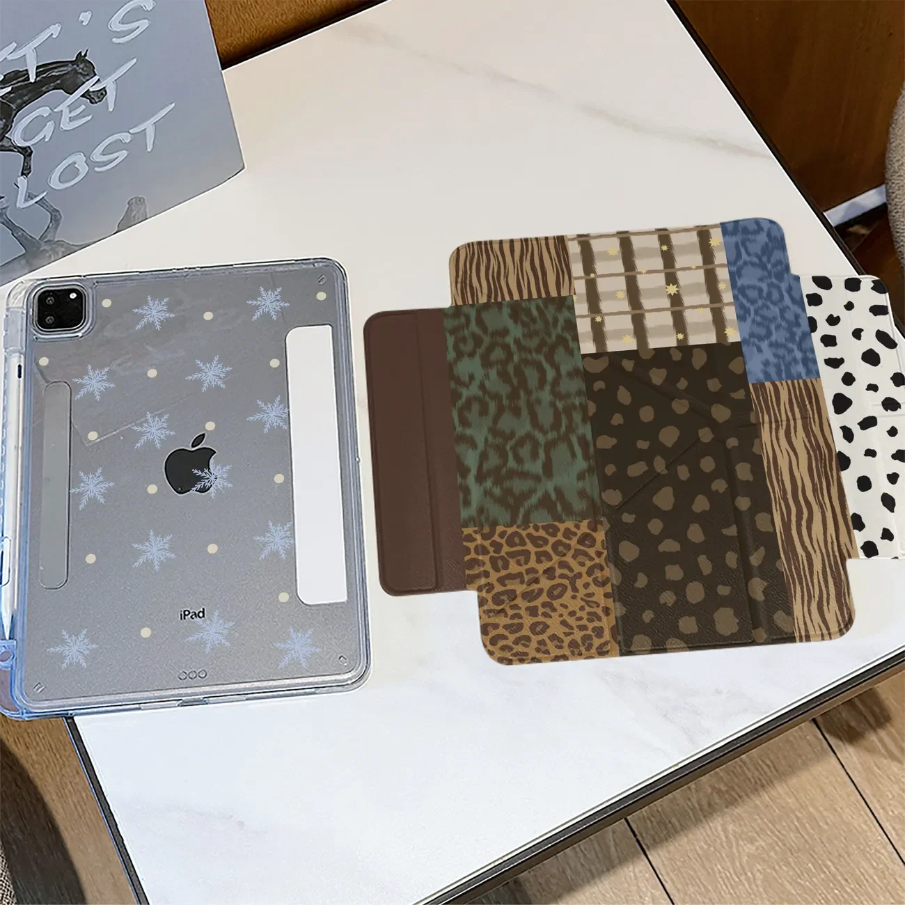 Snowflake Leopard Print Clear Cover For iPad Pro 13 11th M5 M4 12.9 A16 10 8 7 9th 10th For Ipad Air 11 M2 M3 Mini Tablet Case