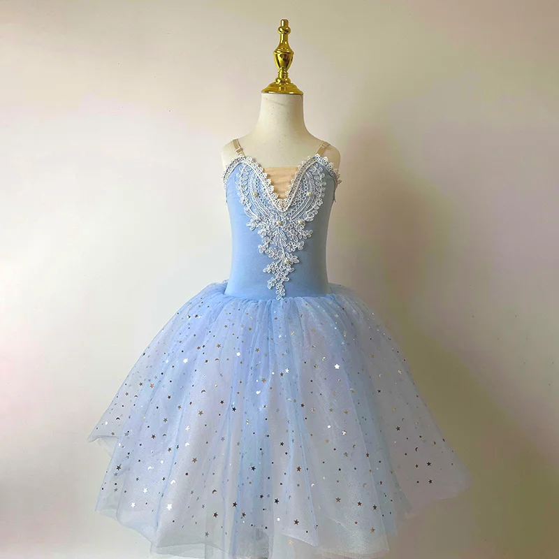 Nuovo vestito da balletto per ragazze Vestito da spettacolo per gruppi scolastici per bambini Abito da principessa