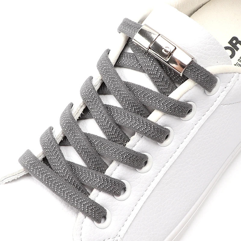 20 Colors Elastic Shoelaces Without ties Lazy Shoe Laces For Sneakers Press Metal Lock Men And Women Flat Shoe Lace Accessories