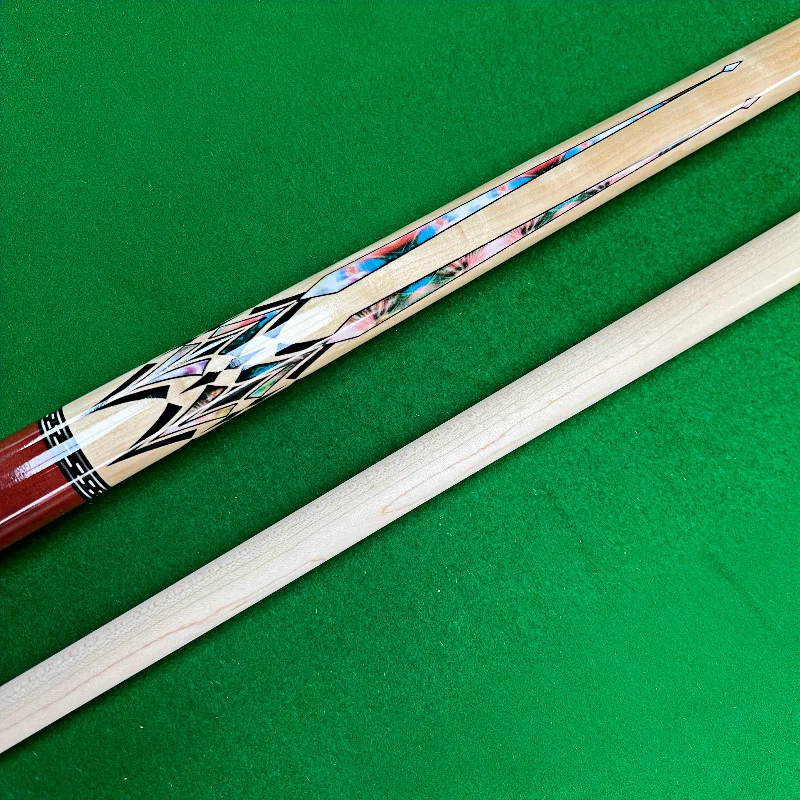 Professional Hardwood Redwood Colorful Diamond Billiards Cue Stick 13mm Tip Quick Connect Pool Cue for 9-Ball and Carom Billiard