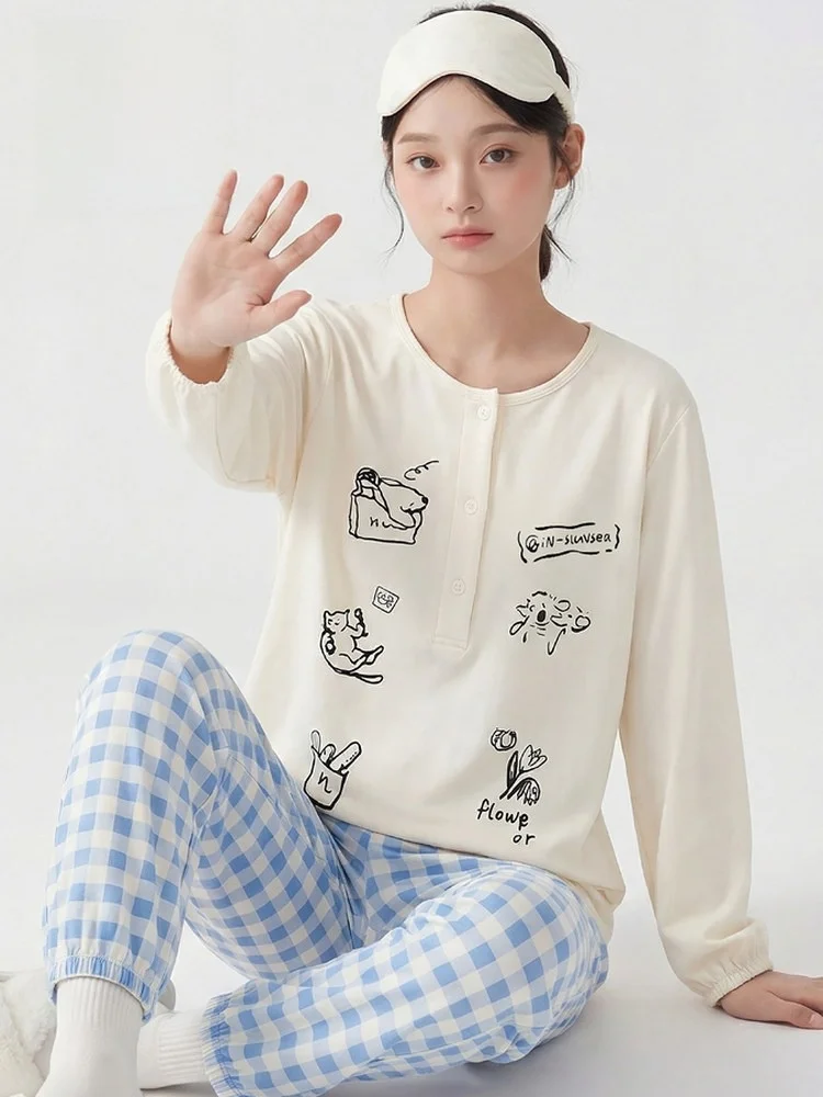 person-modal-sleepwear-with-chest-pad-for-pregnant-women-postpartum-suit-four-seasons-breathable-nursing-feeding-clothes