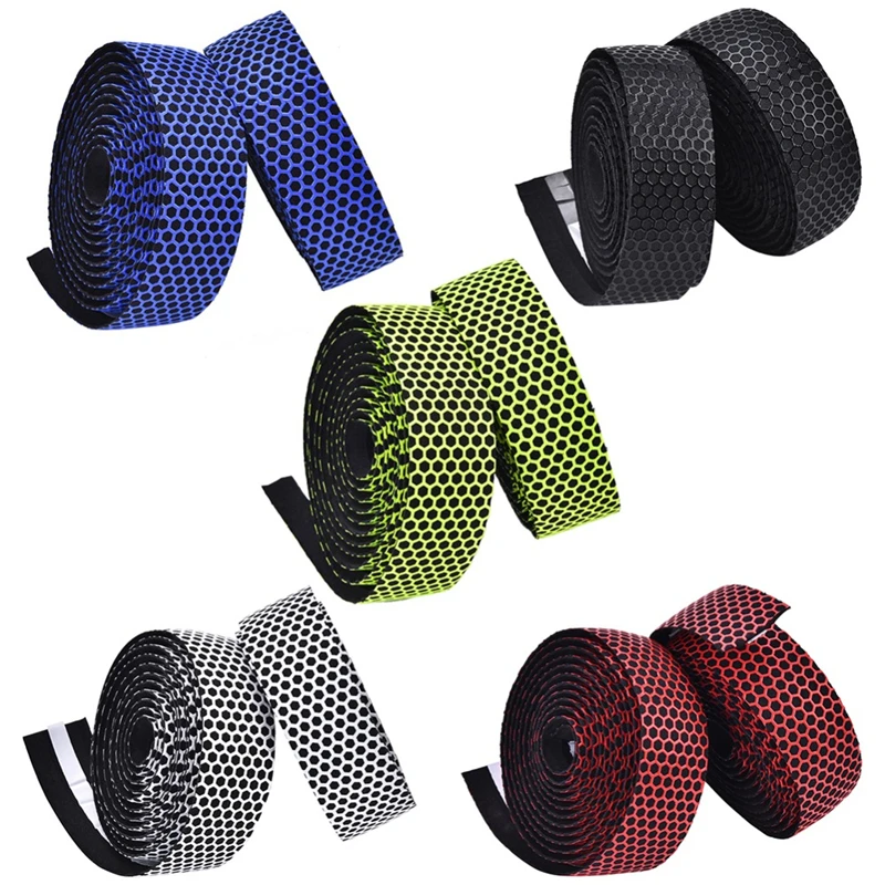 ESLNF Bike Handlebar Ctrap EVA Cushioned Comfort Strap Bike Color Tape PU Cycling Damping Anti-Vibration Wrap Bike Accessories