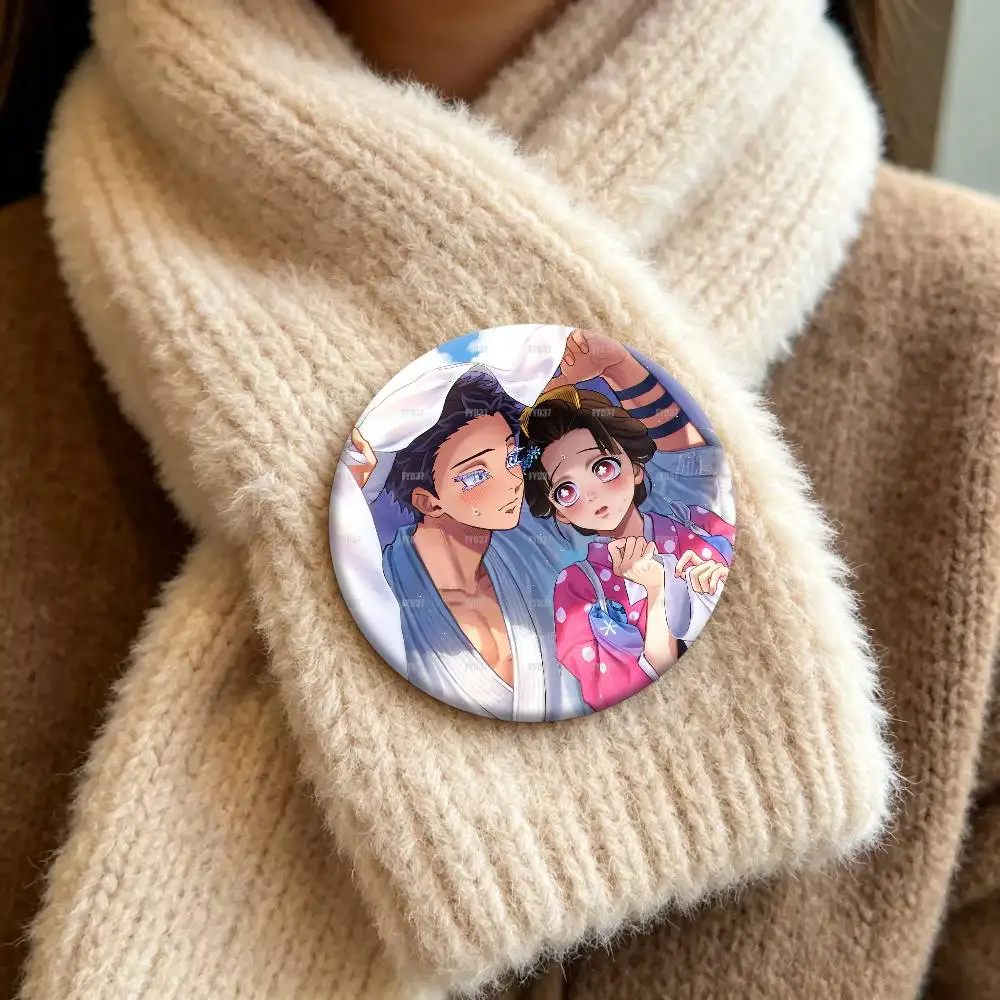 Love CP AnimeAkaza x Koyuki Badges 25 32 44 58 75 mm Round Cosplay Pin Bag Decor Fans Collect Friends Gifts Brooch Souvenir view 6