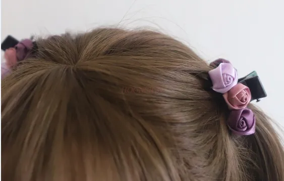 Autumn and Winter New Rose Blossom Clasp Clip Simple and Versatile Girl Mini Hairpin Headwear