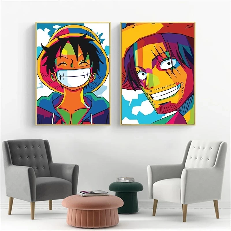 Anime Posters One Piece Abstract Japanese Comic Role Cartoon Pictures HD Print on Canvas Modern Home Living Room Wall Decoration