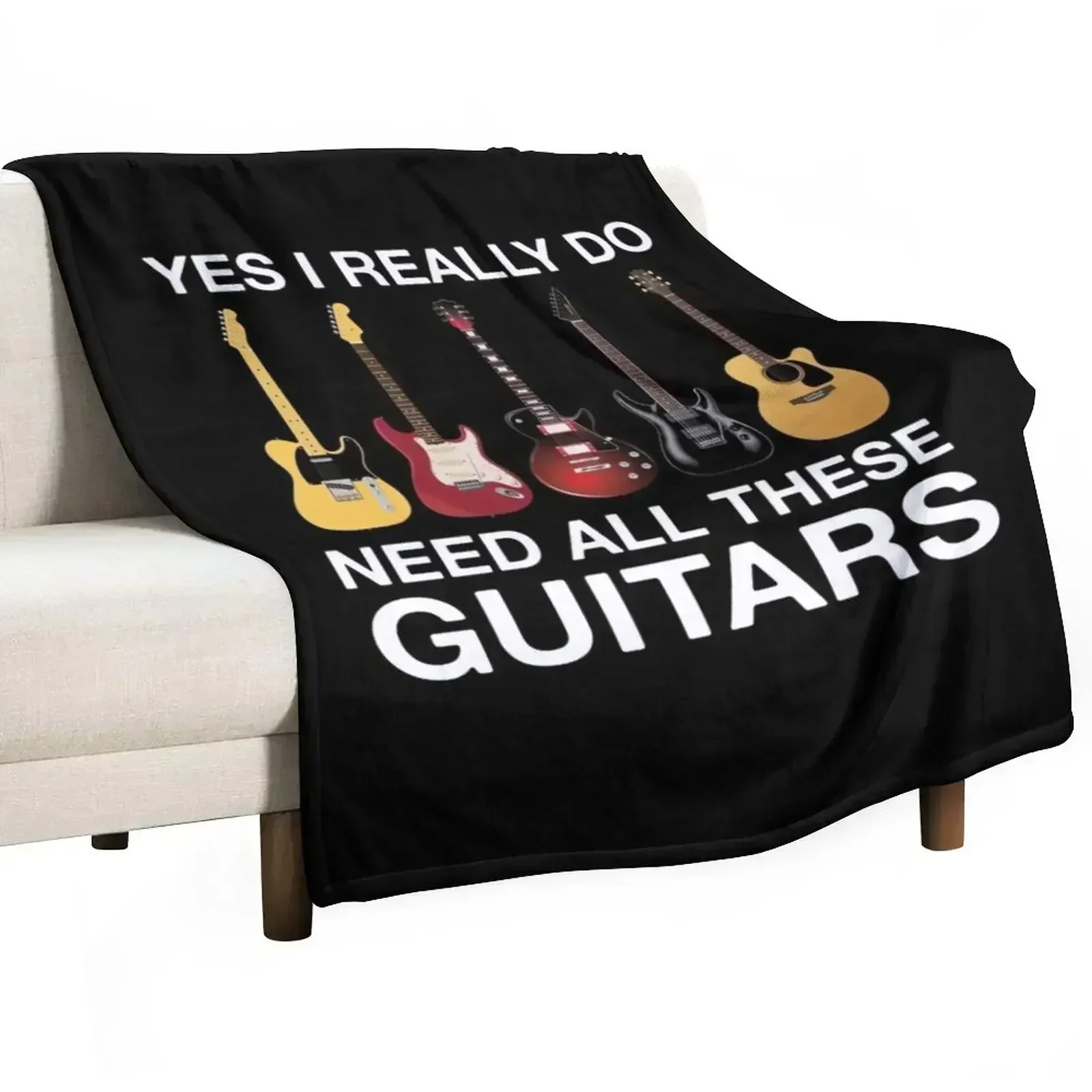 

Yes I Really Do Need All These Guitars Throw Blanket Soft Plush Plaid heavy to sleep Kid'S Blankets