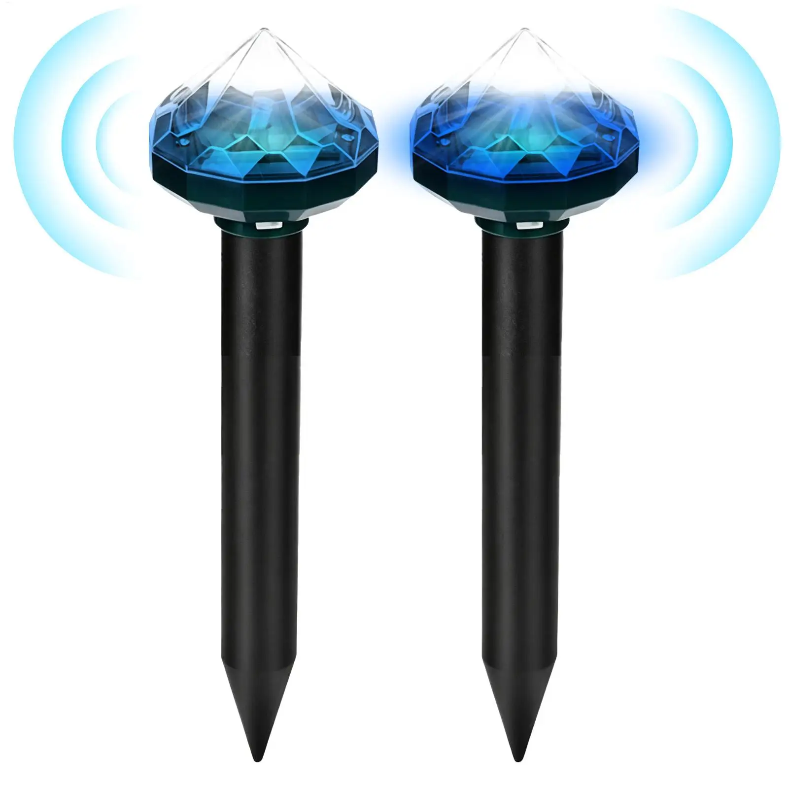 

Solar Ultrasonic Animal Control 2 Pieces Solar Powered Ultrasonic Stake Small Animal Control for Home Garden Patio Plant Yard