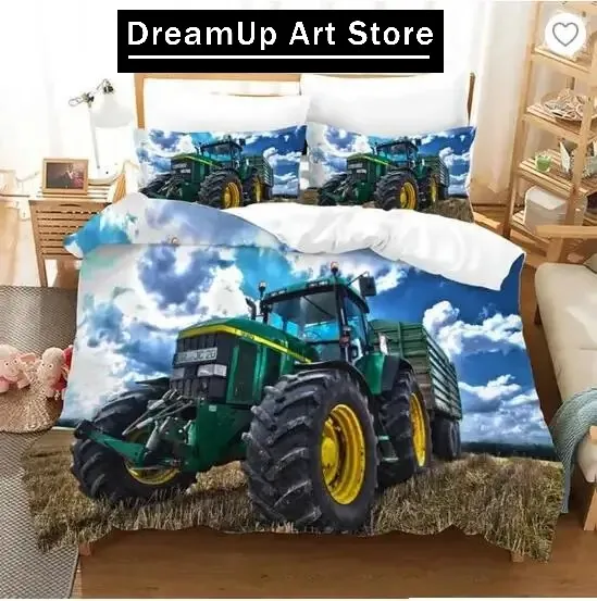 Tractor Bedding Set Bedspread Single Twin Full Queen King Size Sports Bed Set Aldult Bedroom Duvetcover 2 funda nórdica bedsheet