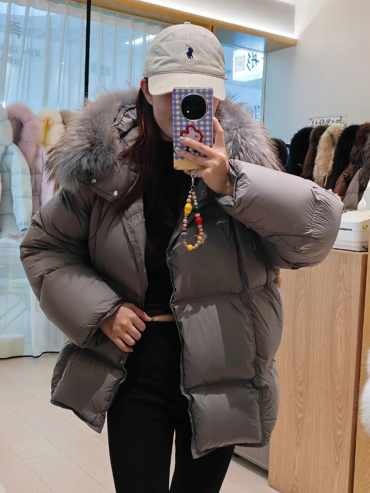 Women's Short Fur Coat with Fox Fur Plush Winter Elegant Fur Jacket Natural Sheepskin Coat City Fashion Travel Casual Styling