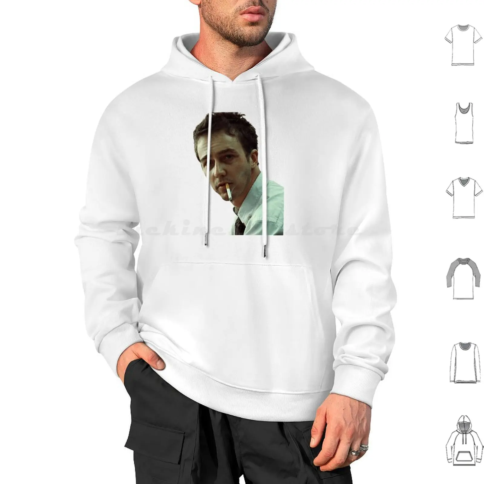 هوديي Cool Edward Norton Fight Club من القطن بأكمام طويلة من Fight Club Soap Tyler Durden Brad Pitt Movie Club Fight Edward