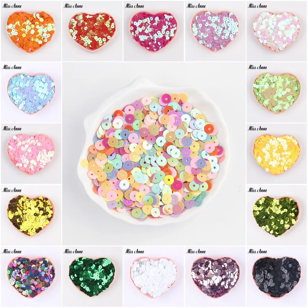 3/4/5/6mm Sequin Flat Round PVC loose Sequins Crafts Paillette Sewing Decoration DIY Accessory Lentejuelas Para Coser 10g