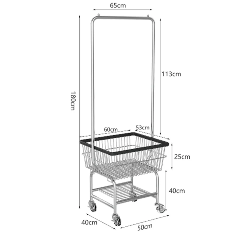 

Rolling Wire Laundry Cart