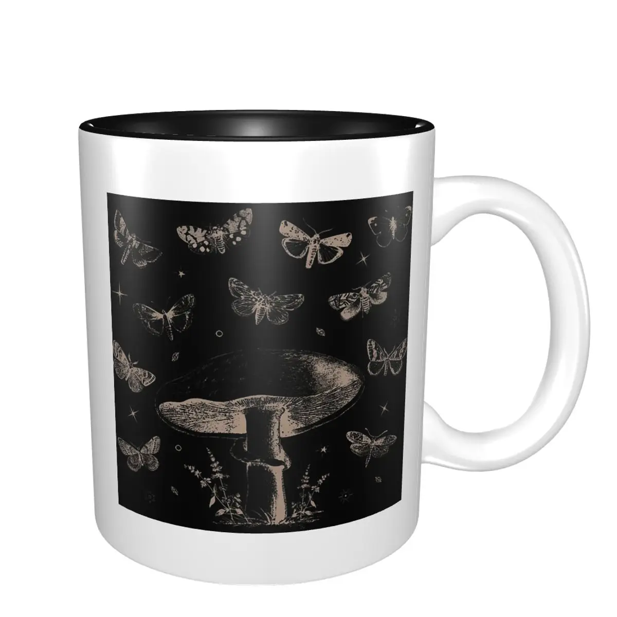 Dark Academia Mushroom Butterfly Aesthetic Mug Funny Ceramic Coffee Cups Tea Mugs Milk Cup Drinkware Gifts for Friends