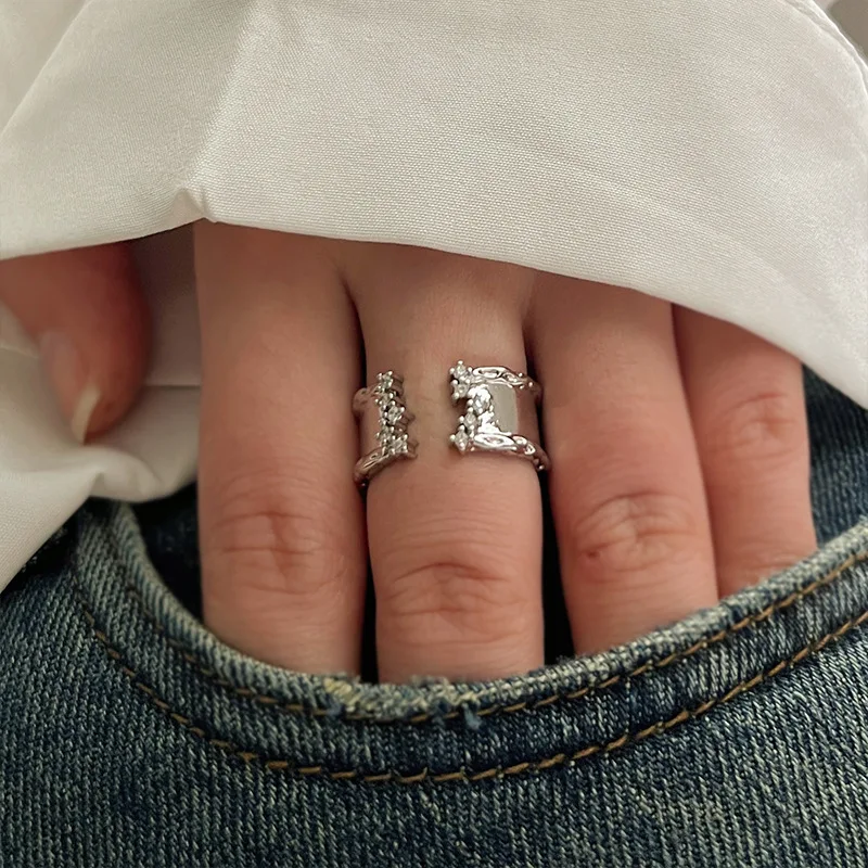 

Women's Jewellery New in 925 Sterling Silver Irregular Mirror Finish Adjustable Rings Wedding Charm Luxury Wholesale Argent 925