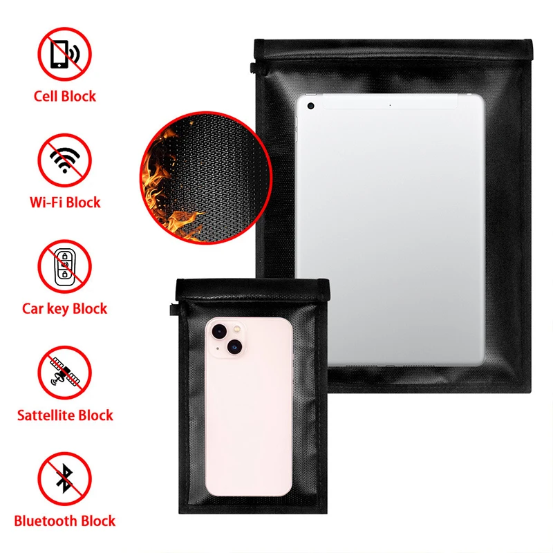 1pc Faraday Bag For Notebook Phone Laptop Tablet Car Key Signal Shielding RFID Anti-theft Phone Radiation Signal Blocking Bags
