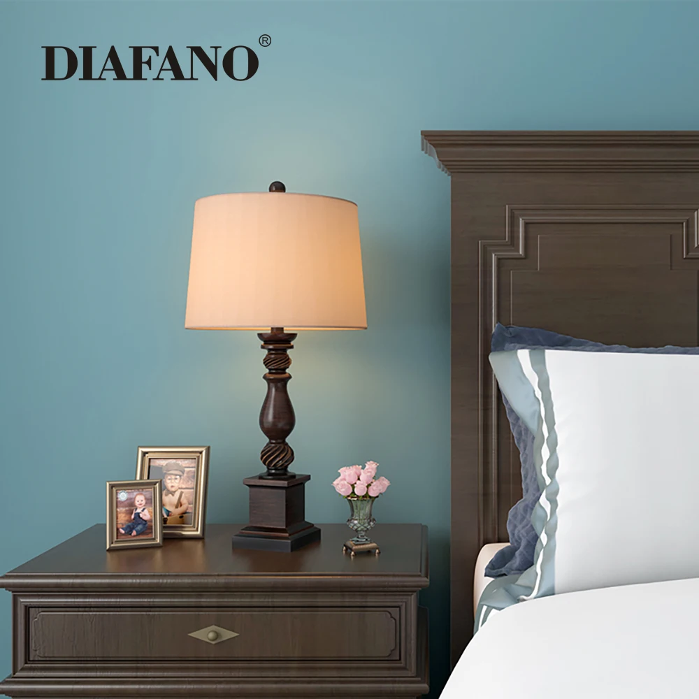 American Retro Table Lamp E27 Dimming Art Fabric Traditional Warm Bedroom Bedside Hotel Coffee Living Room Study Table Lamp 220V
