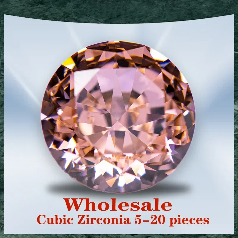 

Cubic Zirconia Wholesale No Certificate Crushed Ice Cut Round Shape Morgan Pink Color Charms Beads for Jewelry Making Materials