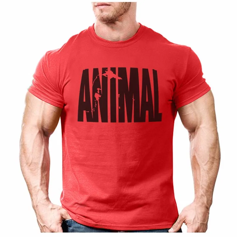 Animal Print Tracksuit Funny T Shirt Muscle Shirt Trends In 2021 Fitness Cotton Brand Clothes For Men Bodybuilding Tee Large XXL